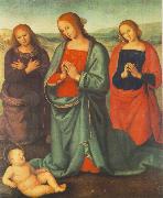 PERUGINO, Pietro Madonna with Saints Adoring the Child a oil painting reproduction